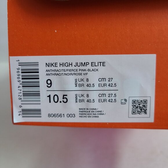 Nike Zoom High Jump Elite Track Shoes 806561-003 Size 9 Black